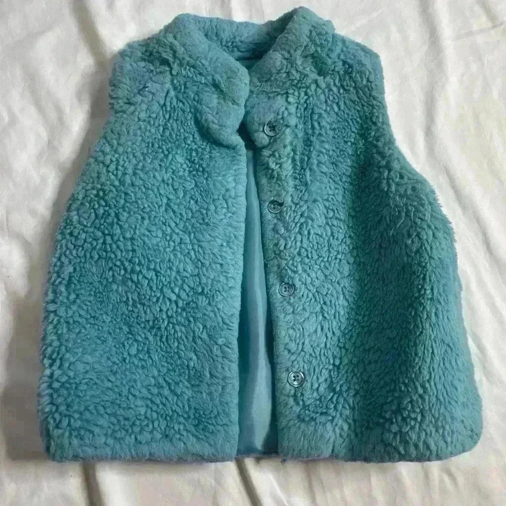 Epic Threads Teal Fuzzy Sherpa Vest
